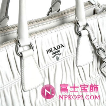 プラダ（PRADA）NAPPA GAUFRE`　レディース2wayトートバッグ　ホワイト　BL0743-QRD-082 